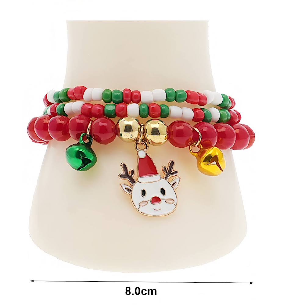 Christmas Charm Bead Bracelet Set