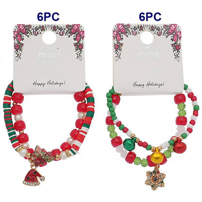 Christmas Charm Bead Bracelet Set