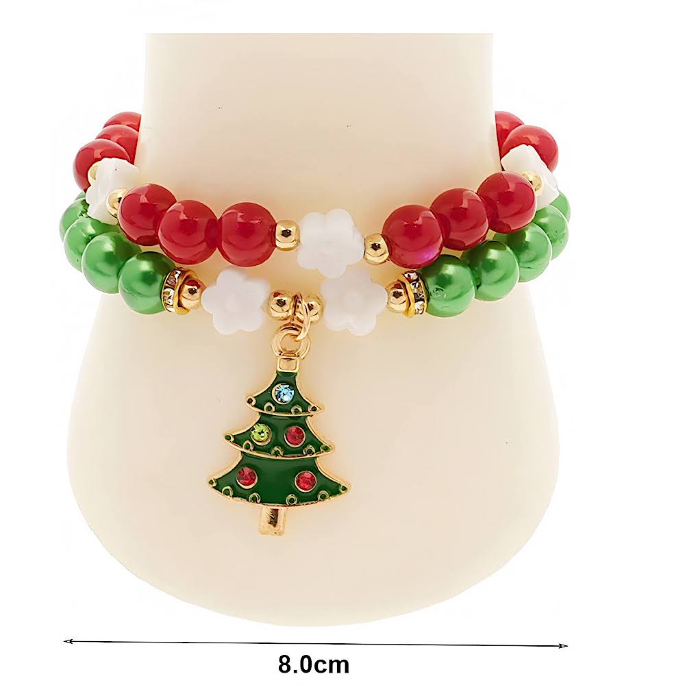 Christmas Charm Bead Bracelet Set