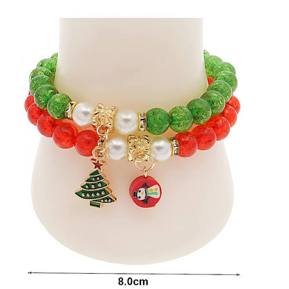 Christmas Charm Bead Bracelet Set