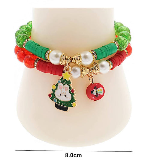 Christmas Charm Bead Bracelet Set