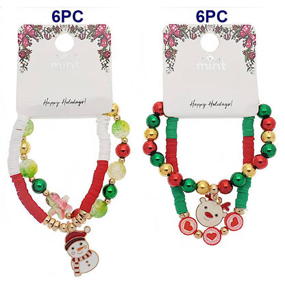 Christmas Charm Bead Bracelet Set