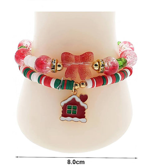 Christmas Charm Bead Bracelet Set