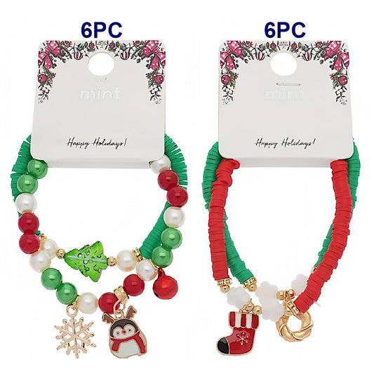 Christmas Charm Bead Bracelet Set
