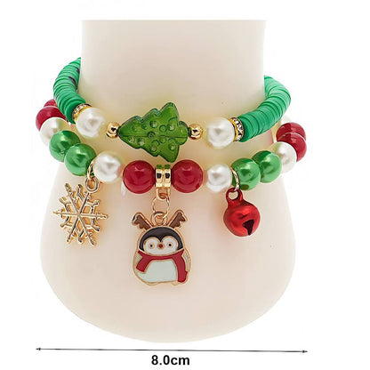 Christmas Charm Bead Bracelet Set
