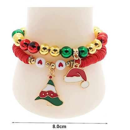 Christmas Charm Bead Bracelet Set