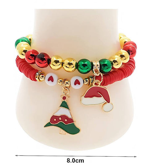 Christmas Charm Bead Bracelet Set