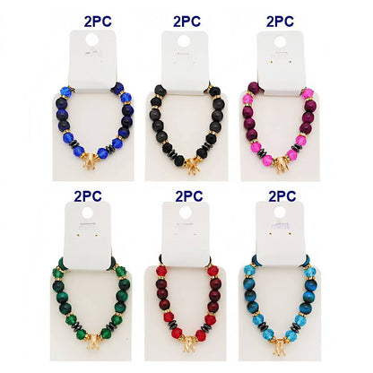 Crown Charm Bead Bracelet
