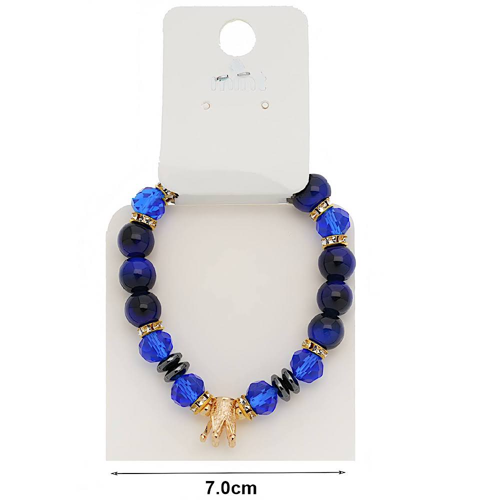 Crown Charm Bead Bracelet