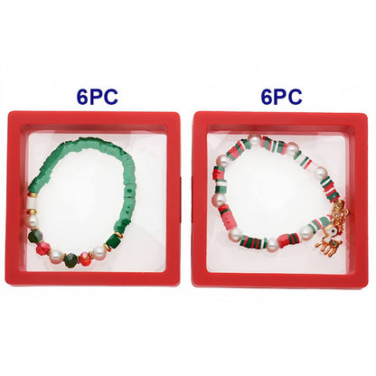 Christmas Reindeer Charm Bead Bracelet