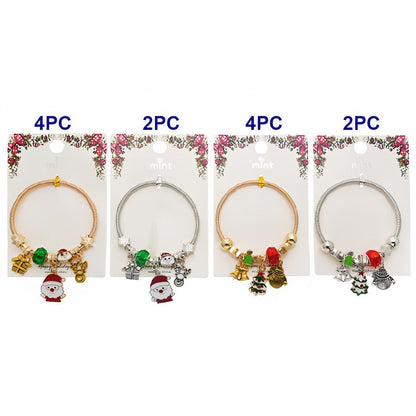Christmas Tree & Santa Charm Bracelet