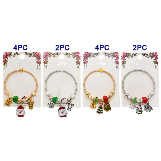 Christmas Tree & Santa Charm Bracelet
