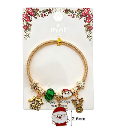 Christmas Tree & Santa Charm Bracelet