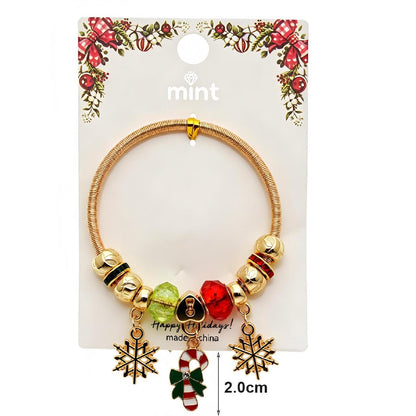 Christmas Santa & Candy Cane Charm Bracelet