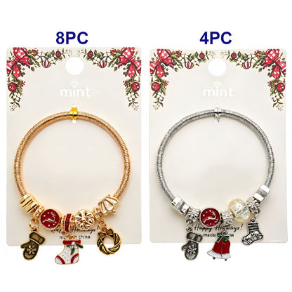 Christmas Bells & Stocking Charm Bracelet
