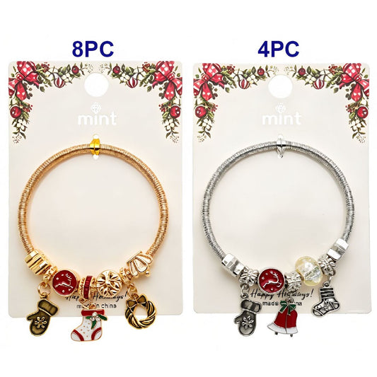 Christmas Bells & Stocking Charm Bracelet