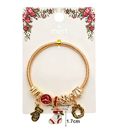 Christmas Bells & Stocking Charm Bracelet