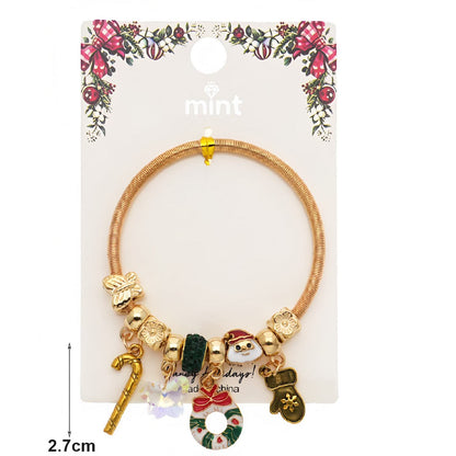 Christmas Bells & Wreath Charm Bracelet
