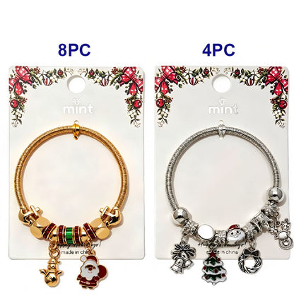 Christmas Tree & Santa Charm Bracelet