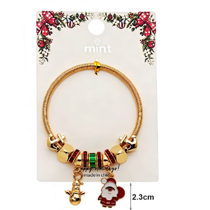 Christmas Tree & Santa Charm Bracelet