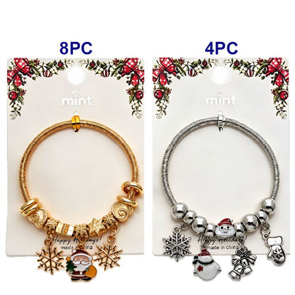 Christmas Santa & Snowman Charm Bracelet