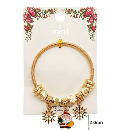 Christmas Santa & Snowman Charm Bracelet