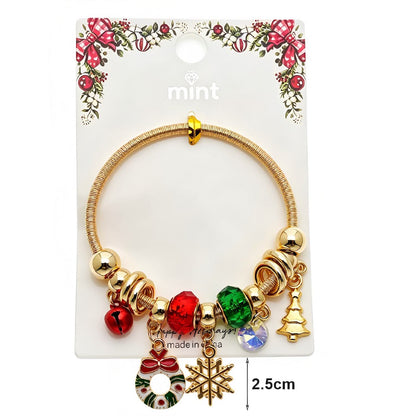 Christmas Tree & Wreath Charm Bracelet