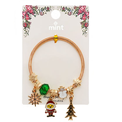 Christmas Santa & Wreath Charm Bracelet