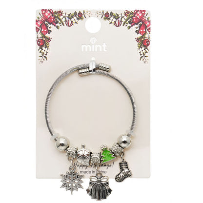 Christmas Bells Silver Charm Bracelet