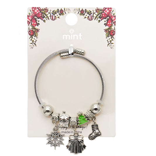 Christmas Bells Silver Charm Bracelet