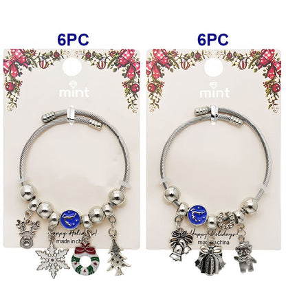 Christmas Silver Charm Bracelet