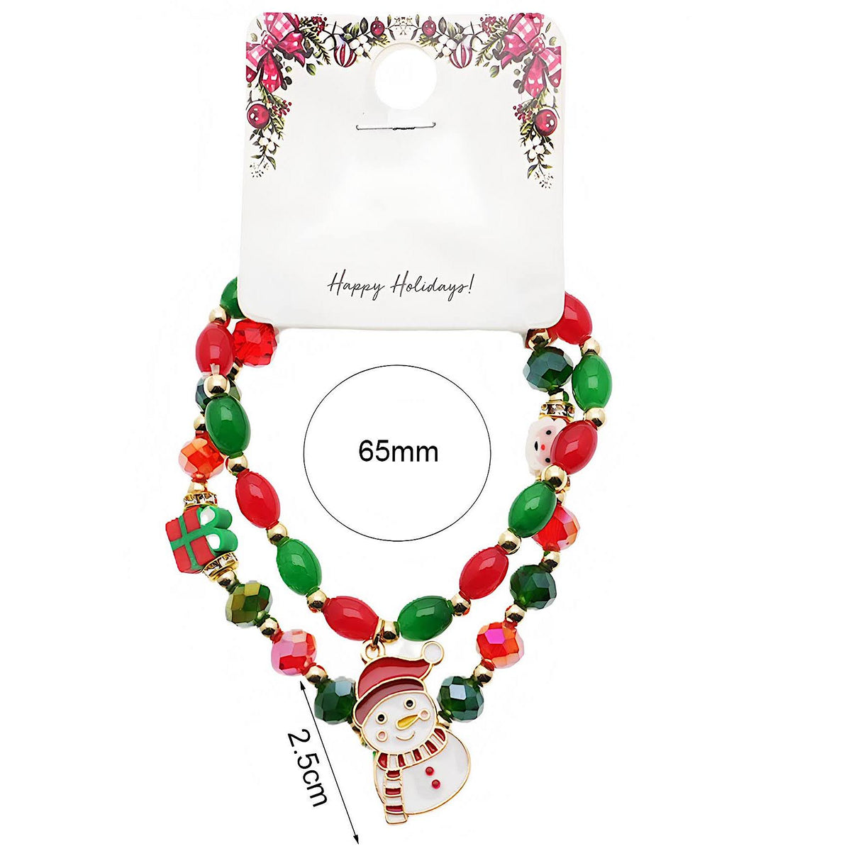 Christmas Charm Beaded Bracelet Set