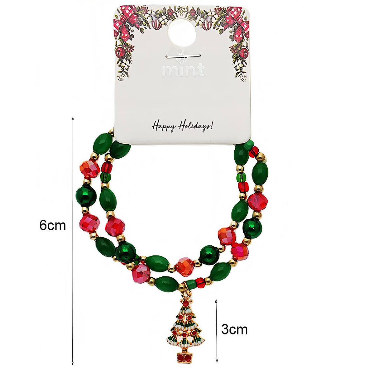 Christmas Charm Beaded Bracelet Set