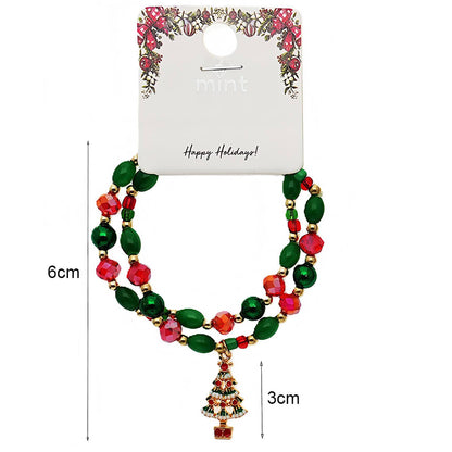 Christmas Charm Beaded Bracelet Set