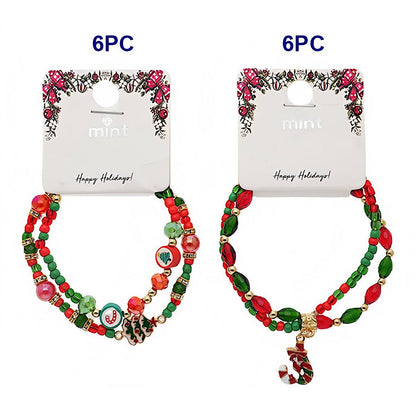 Christmas Charm Beaded Bracelet Set