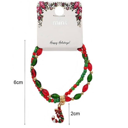 Christmas Charm Beaded Bracelet Set