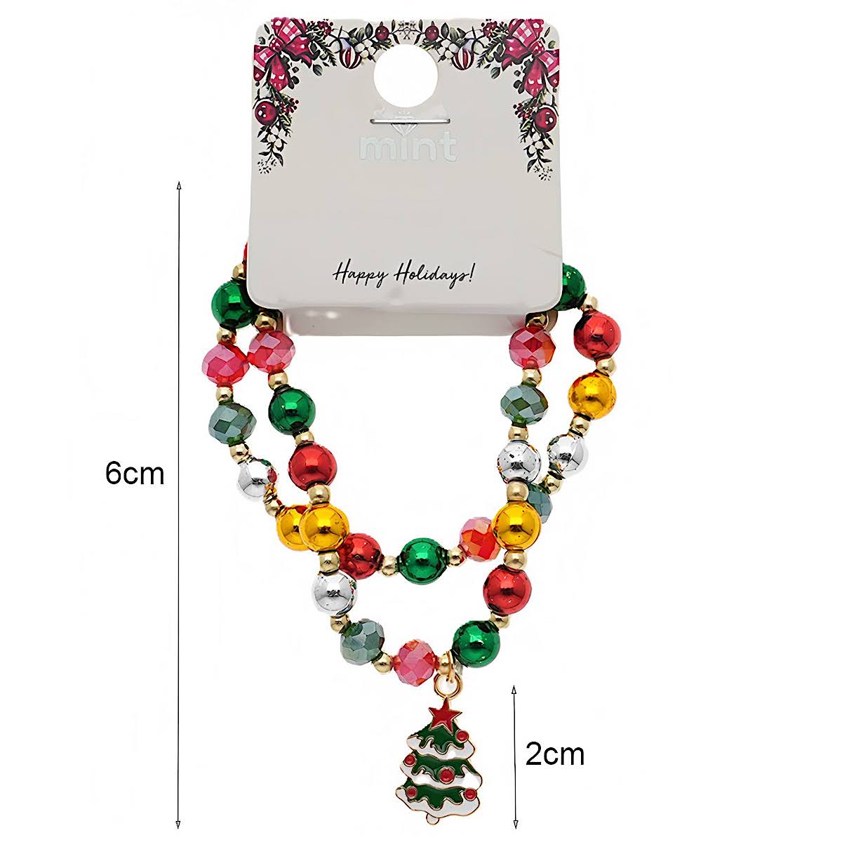 Christmas Charm Beaded Bracelet Set