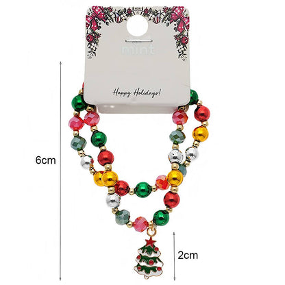 Christmas Charm Beaded Bracelet Set
