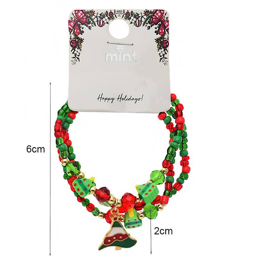 Christmas Charm Beaded Bracelet Set
