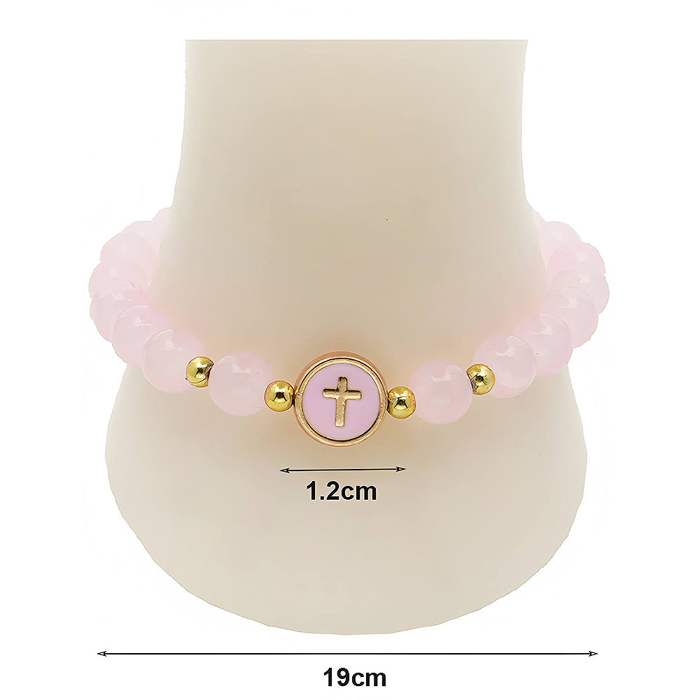 Cross Charm Bead Bracelet