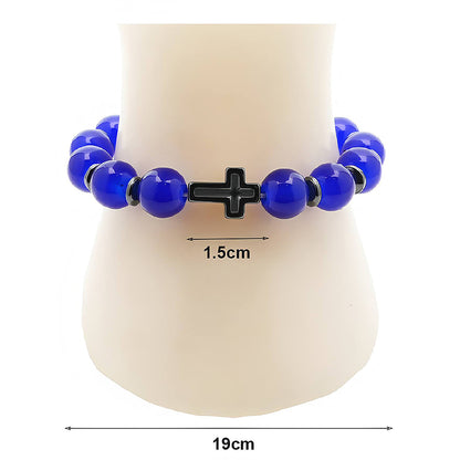 Cross Charm Bead Bracelet