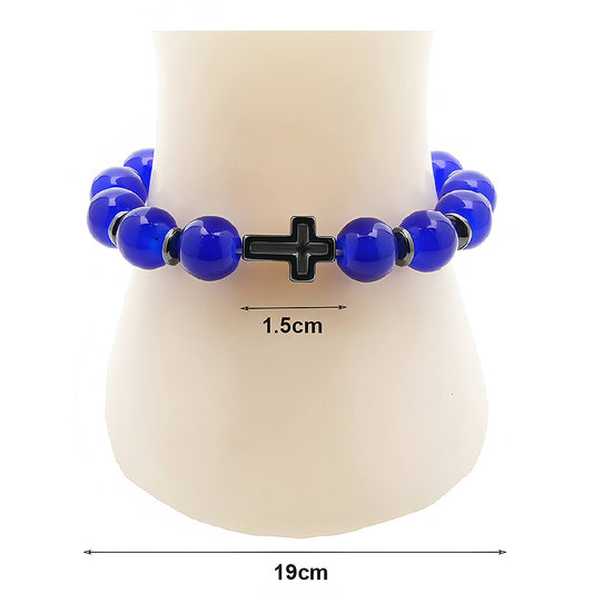 Cross Charm Bead Bracelet