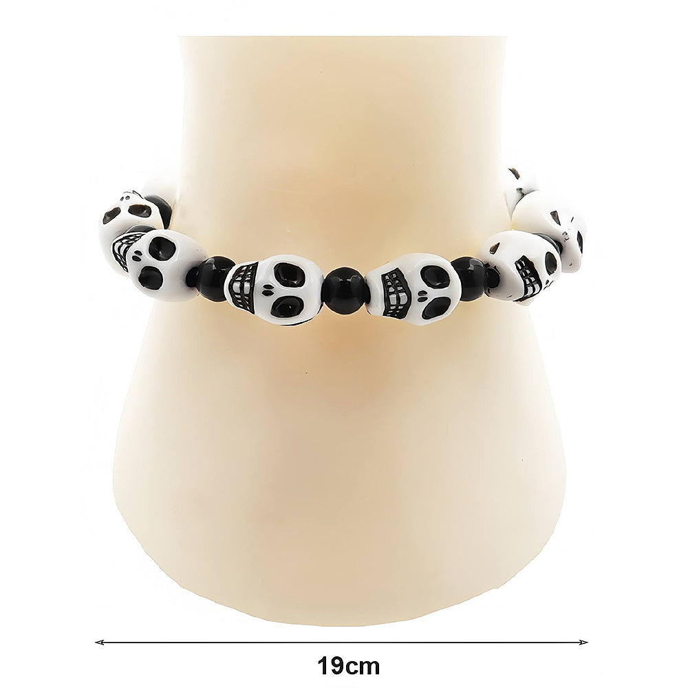 Halloween Skull Bead Bracelet