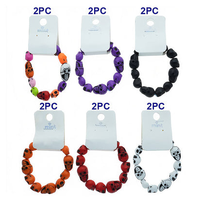 Halloween Skull Bead Bracelet