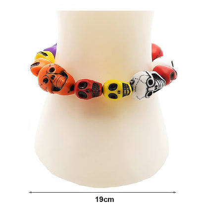 Halloween Skull Bead Bracelet