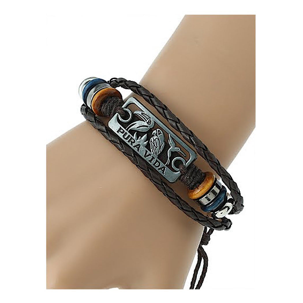 JAB23941 - Pura Vida Adjustable Leather Bracelet