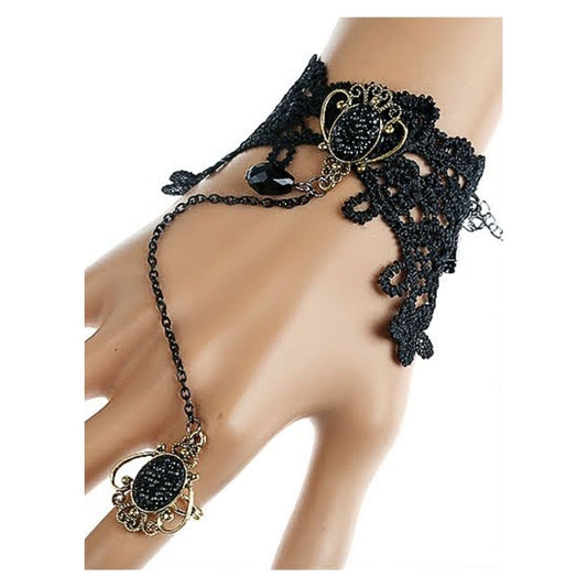 JAB24775 - Vintage Goth Lace Bracelet