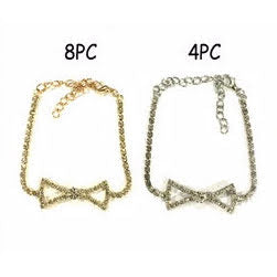 JAB25662 - Rhinestone Bow Bracelet