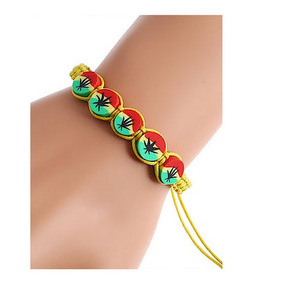 JAB26604 - Marijuana Leaf Thread Bracelet