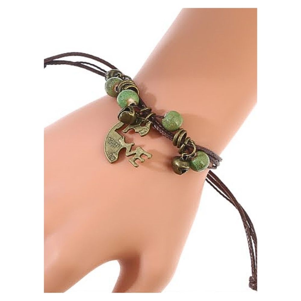 JAB26996 - Love Coin Cutout Cord Bracelet